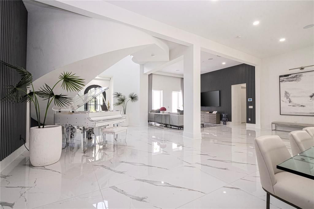 Interior, Marble, Piano, Recessed Lighting