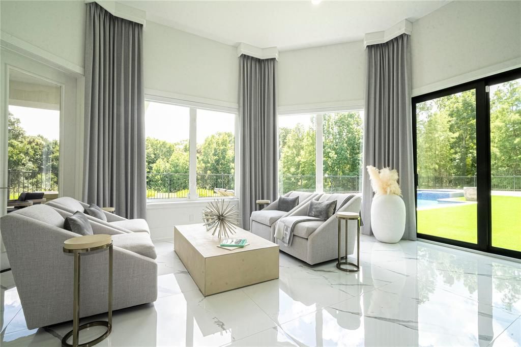 Interior, Living room, Marble, Recessed Lighting