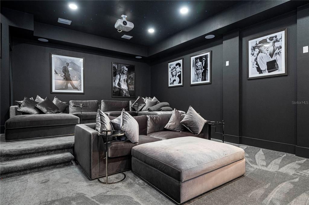 Interior, Projection Screen, Recessed Lighting, Theatre Room