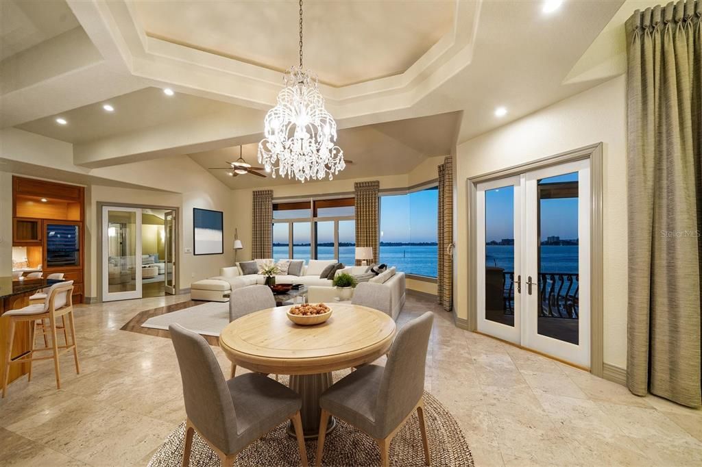 Chandelier, Dining room, Interior, Living room, Recessed Lighting, Water