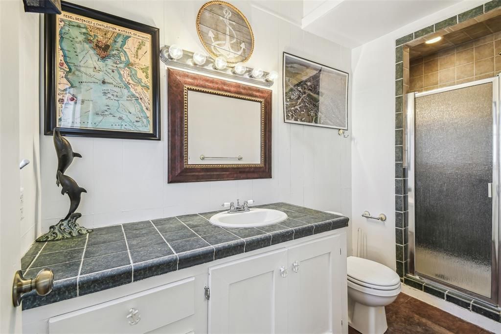 Bathroom, Glass Shower, Interior, Tile Countertops