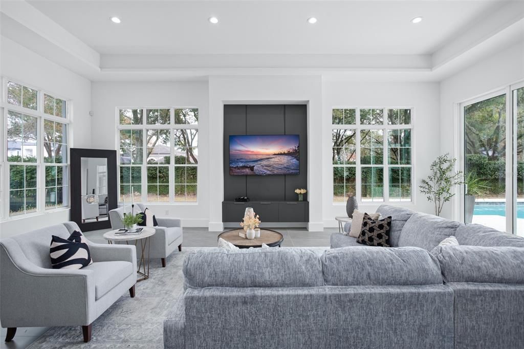 Interior, Living room, Recessed Lighting