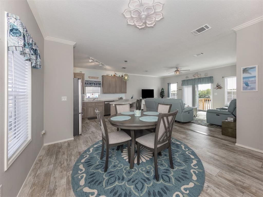 Dining room, Interior, Kitchen, Living room, Wood Texture Flooring