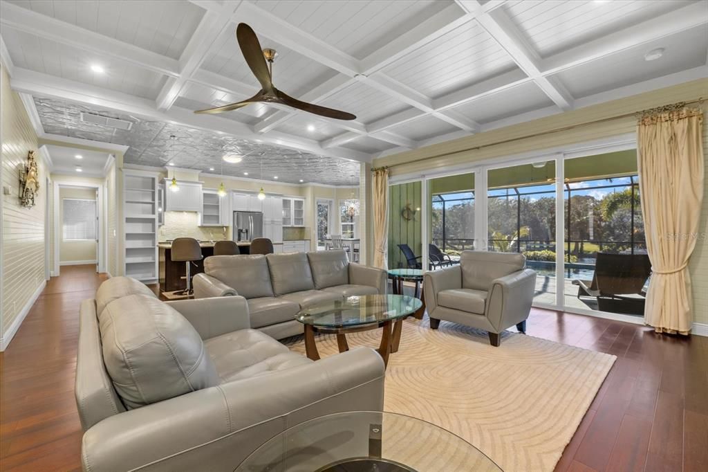 Dining room, Interior, Kitchen, Living room, Pendant Lights, Recessed Lighting, Wood Texture Flooring