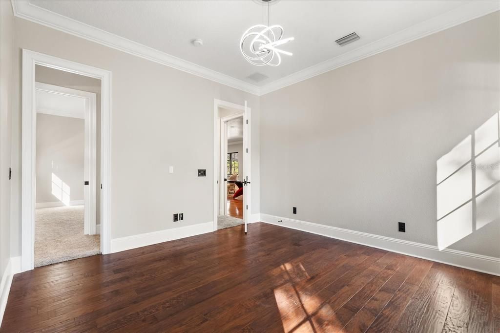 Empty room, Interior, Pendant Lights, Wood Texture Flooring
