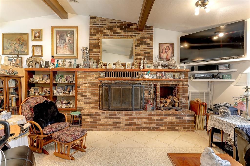 Fireplace, Interior, Stone Walls