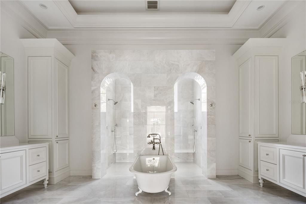Bathroom, Free Standing Baths, Interior, Marble Walls