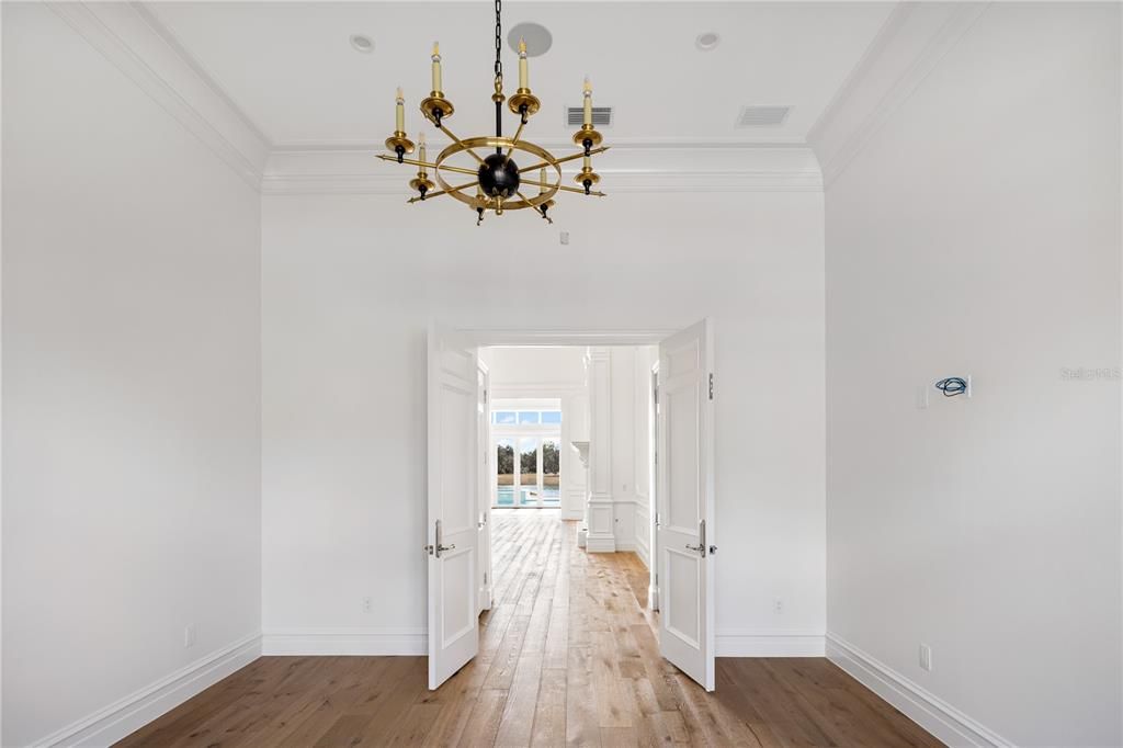 Chandelier, Interior, Wood Texture Flooring