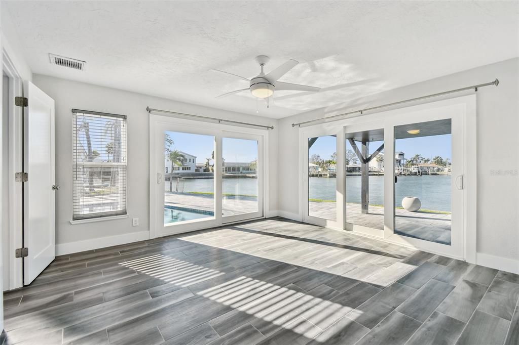 Empty room, Interior, Water, Wood Texture Flooring
