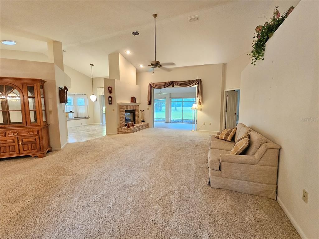 Empty room, Fireplace, Interior, Pendant Lights, Recessed Lighting