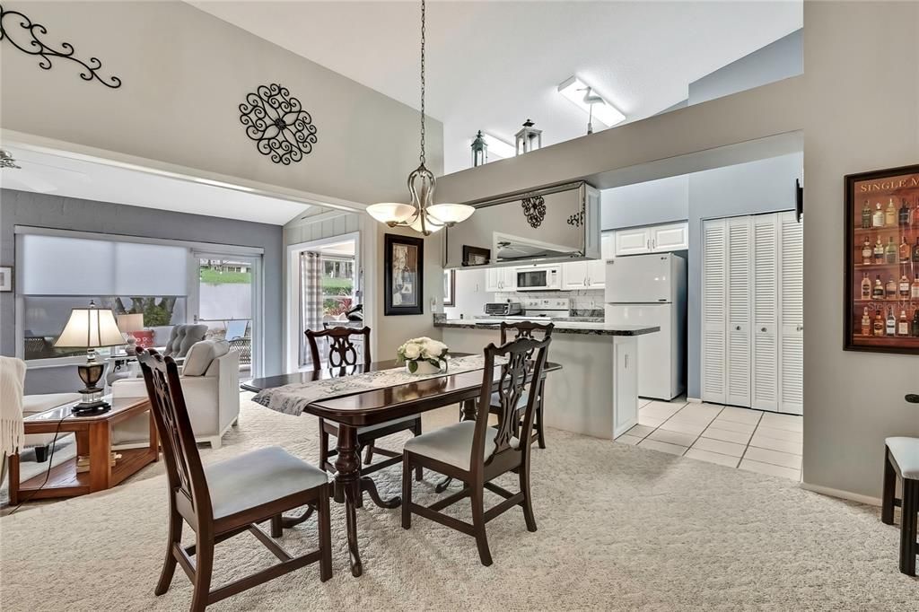 Dining room, Interior, Kitchen, Living room, Pendant Lights, Stainless Steel Appliances
