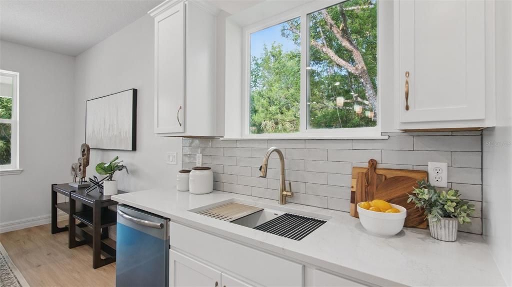 Interior, Kitchen, Stainless Steel Appliances, Wood Texture Flooring