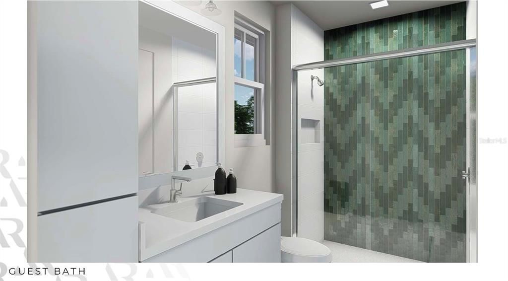 Bathroom, Glass Shower, Interior