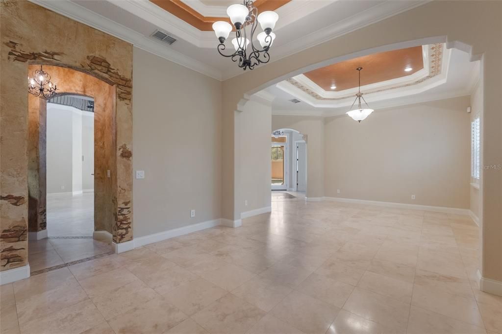 Chandelier, Empty room, Interior, Pendant Lights, Recessed Lighting