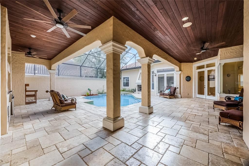 Glass Ceilings, Interior, Pool, Recessed Lighting, Sun Room, Wooden Ceilings