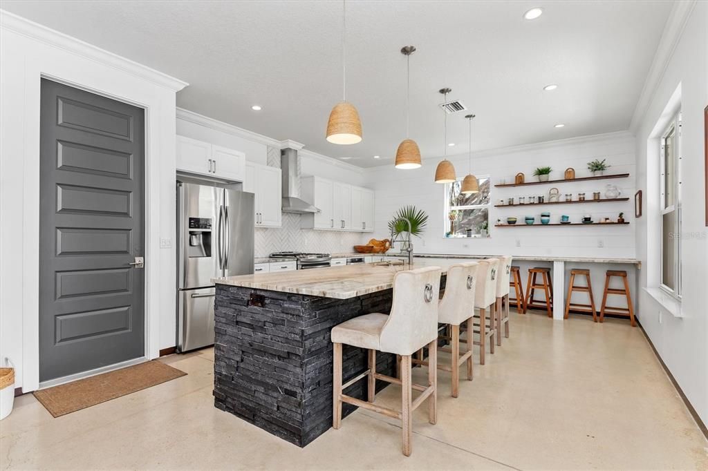 Interior, Kitchen, Pendant Lights, Recessed Lighting, Stainless Steel Appliances