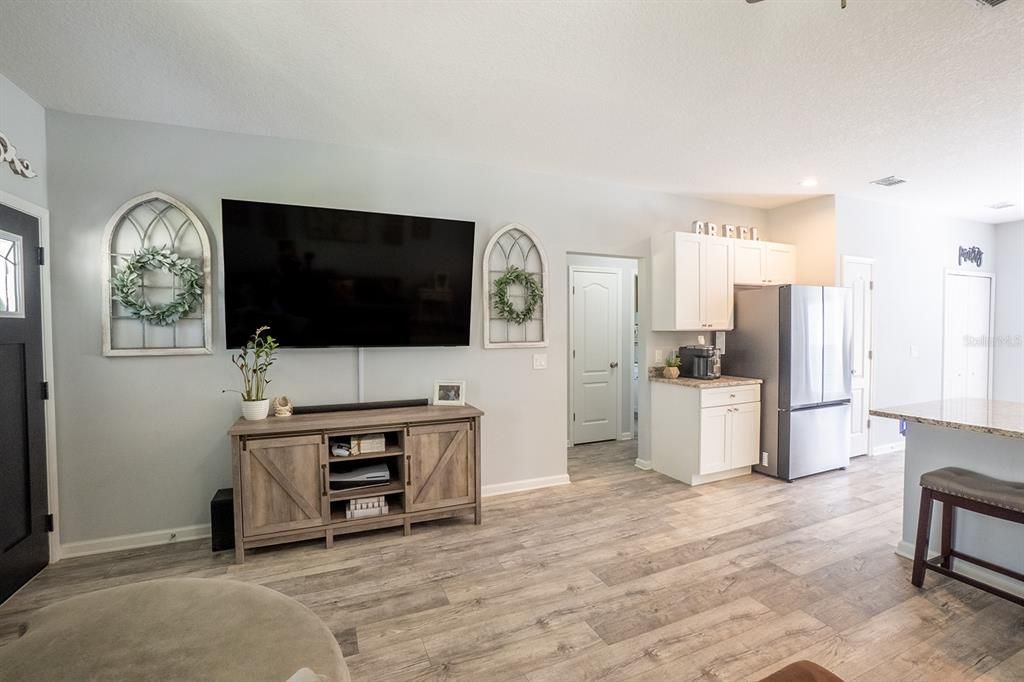 Interior, Kitchen, Recessed Lighting, Wood Texture Flooring
