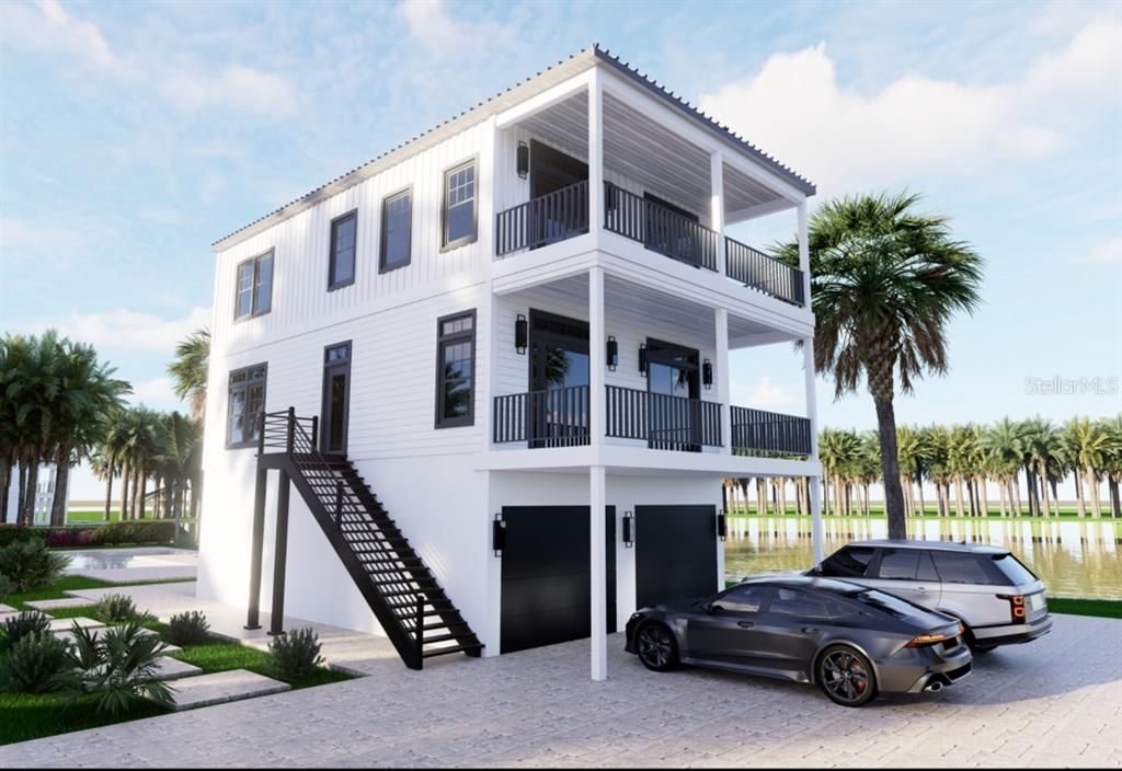 Attached, Exterior, Facade, Modern