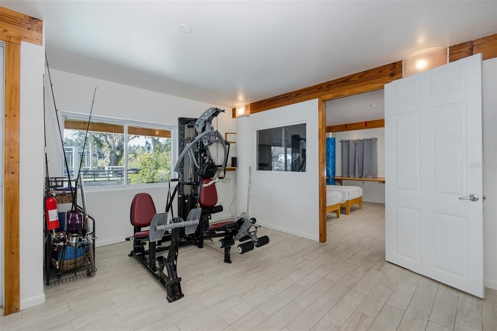 Fitness Equipment, Interior, Wood Texture Flooring