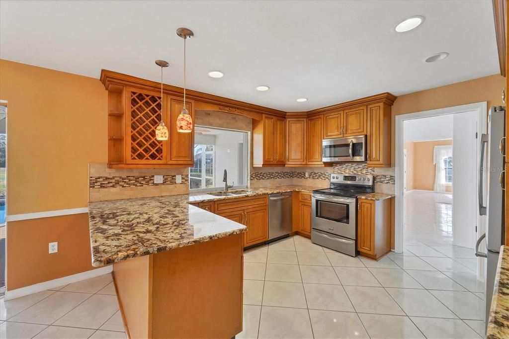 Interior, Kitchen, Pendant Lights, Recessed Lighting, Stainless Steel Appliances