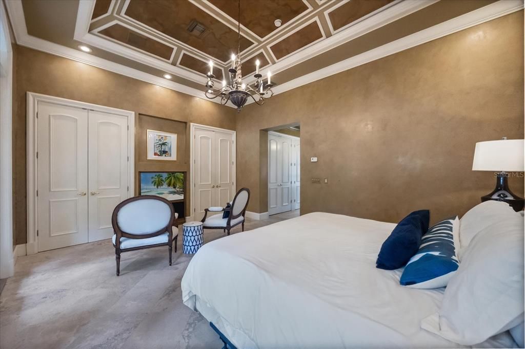 Bedroom, Chandelier, Interior, Recessed Lighting