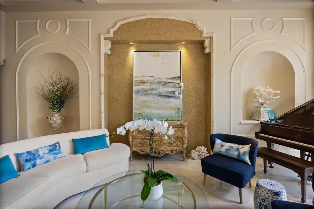 Interior, Living room, Piano