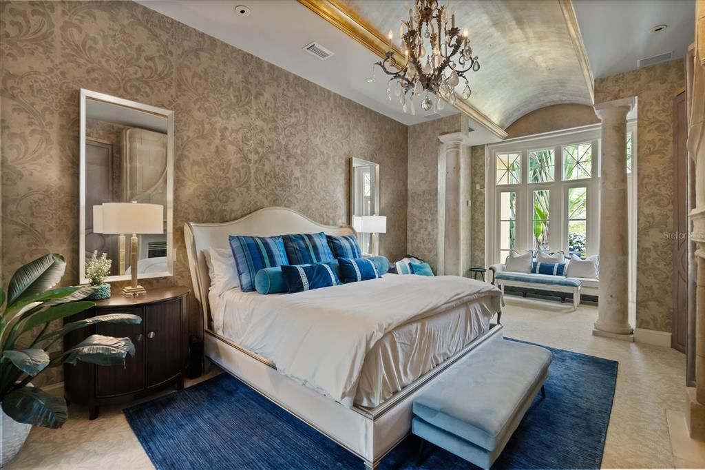 Bedroom, Chandelier, Interior, Recessed Lighting