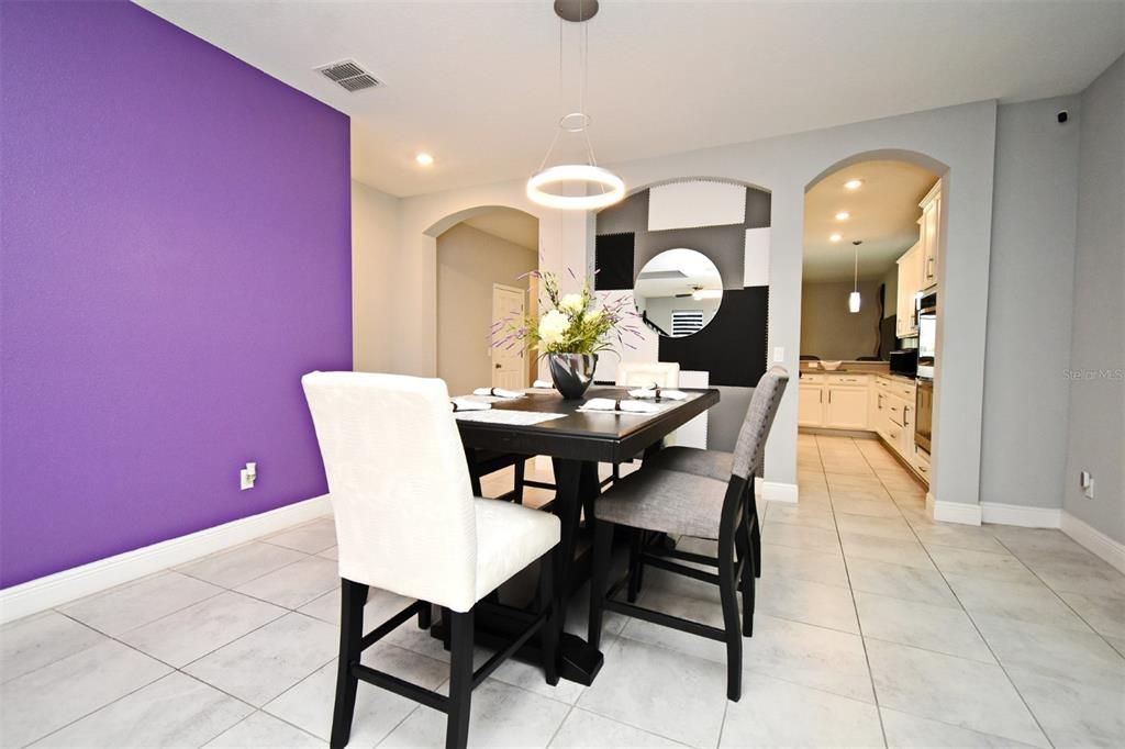 Dining room, Interior, Kitchen, Pendant Lights, Recessed Lighting