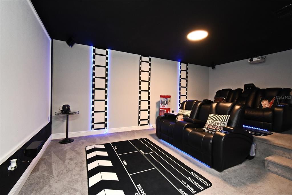 Home Theatre Room, Interior, Projection Screen, Recessed Lighting, Theatre Room