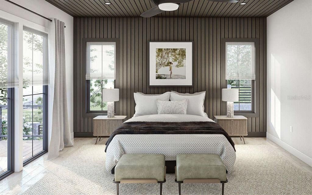 Bedroom, Interior, Recessed Lighting