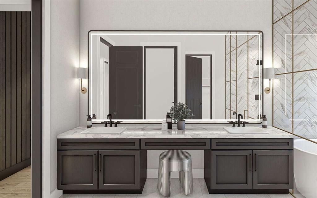 Bathroom, Dual Sink Vanities, Interior