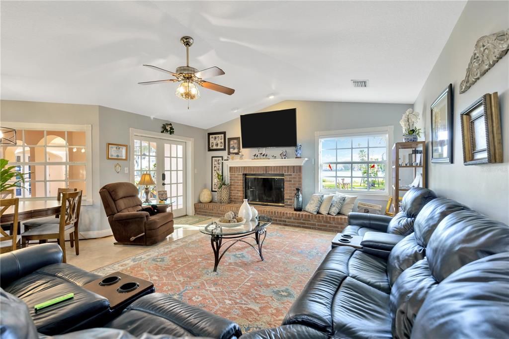 Dining room, Fireplace, Interior, Living room