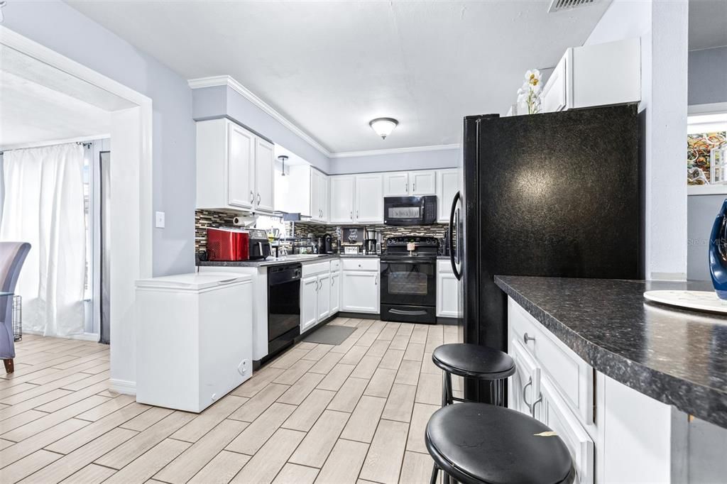 Interior, Kitchen, Wood Texture Flooring