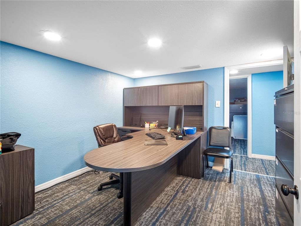 Fireplace, Home Office, Interior, Recessed Lighting