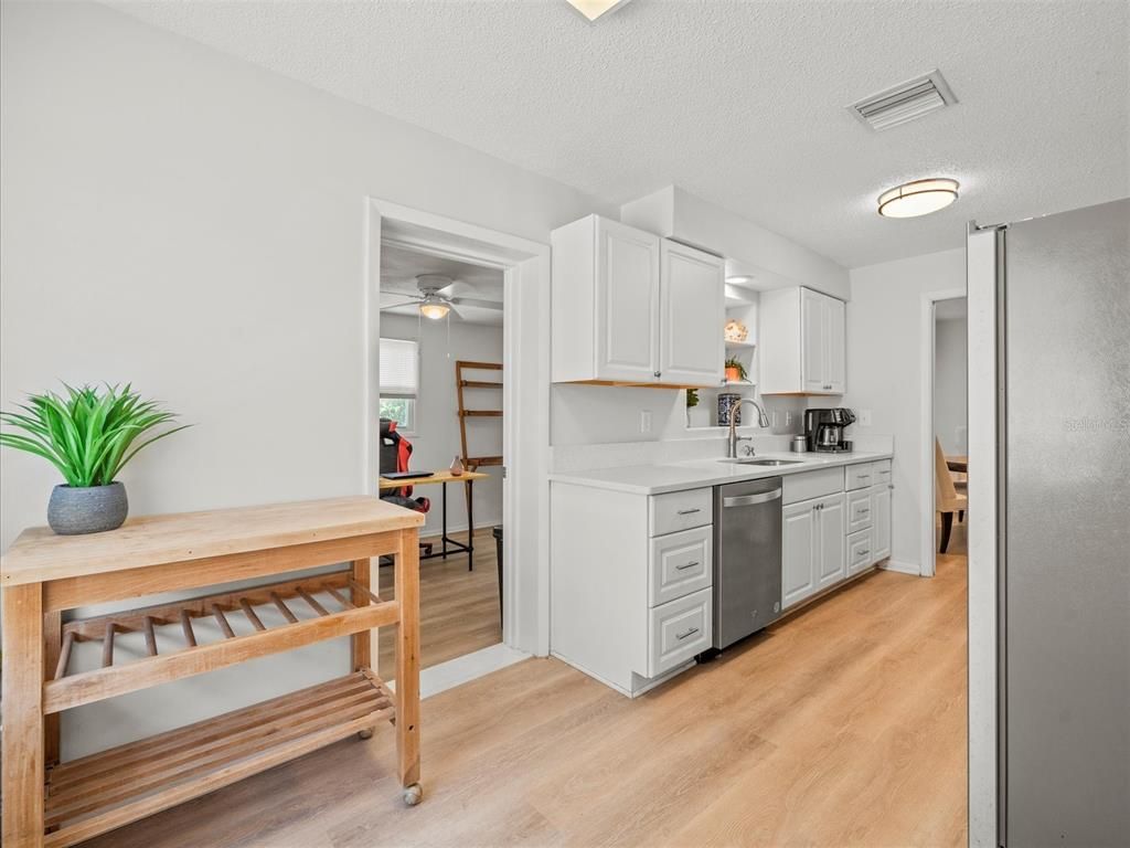 Interior, Kitchen, Wood Texture Flooring