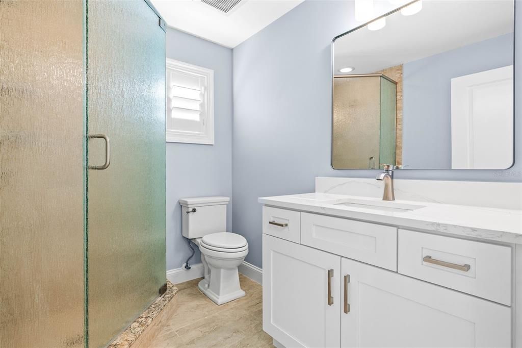 Bathroom, Dual Sink Vanities, Glass Shower, Interior