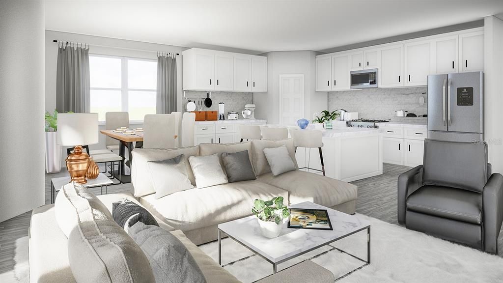 Dining room, Interior, Kitchen, Living room