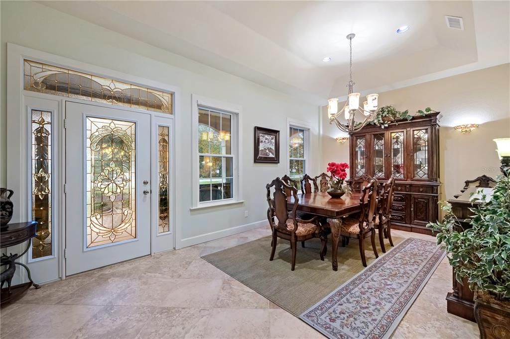 Chandelier, Dining room, Interior, Recessed Lighting