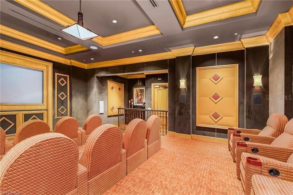 Home Theatre Room, Interior, Pendant Lights, Projection Screen, Recessed Lighting, Theatre Room