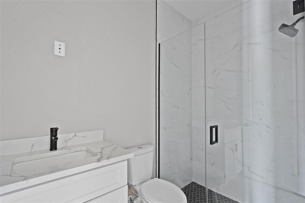 Bathroom, Glass Shower, Interior, Marble Walls