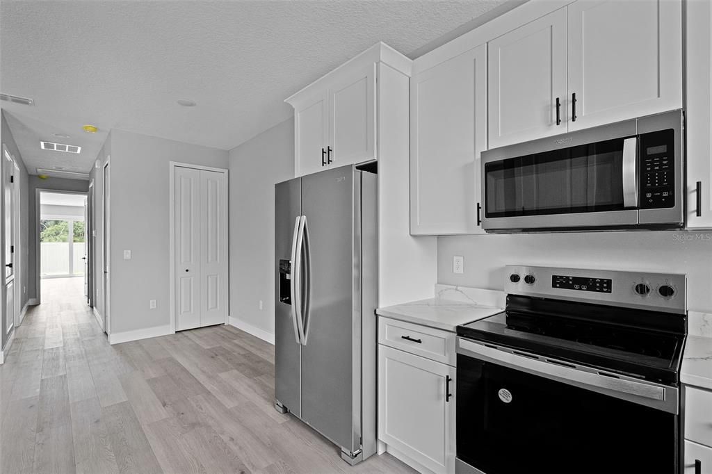 Interior, Kitchen, Stainless Steel Appliances, Wood Texture Flooring