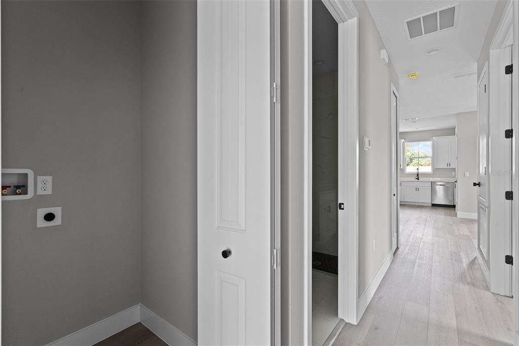 Interior, Marble Walls, Wood Texture Flooring