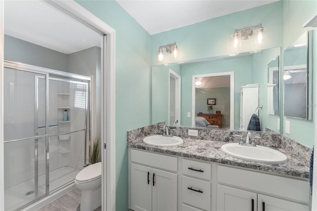 Bathroom, Dual Sink Vanities, Glass Shower, Interior