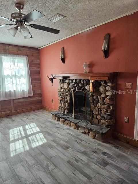 Empty room, Fireplace, Interior, Wood Texture Flooring