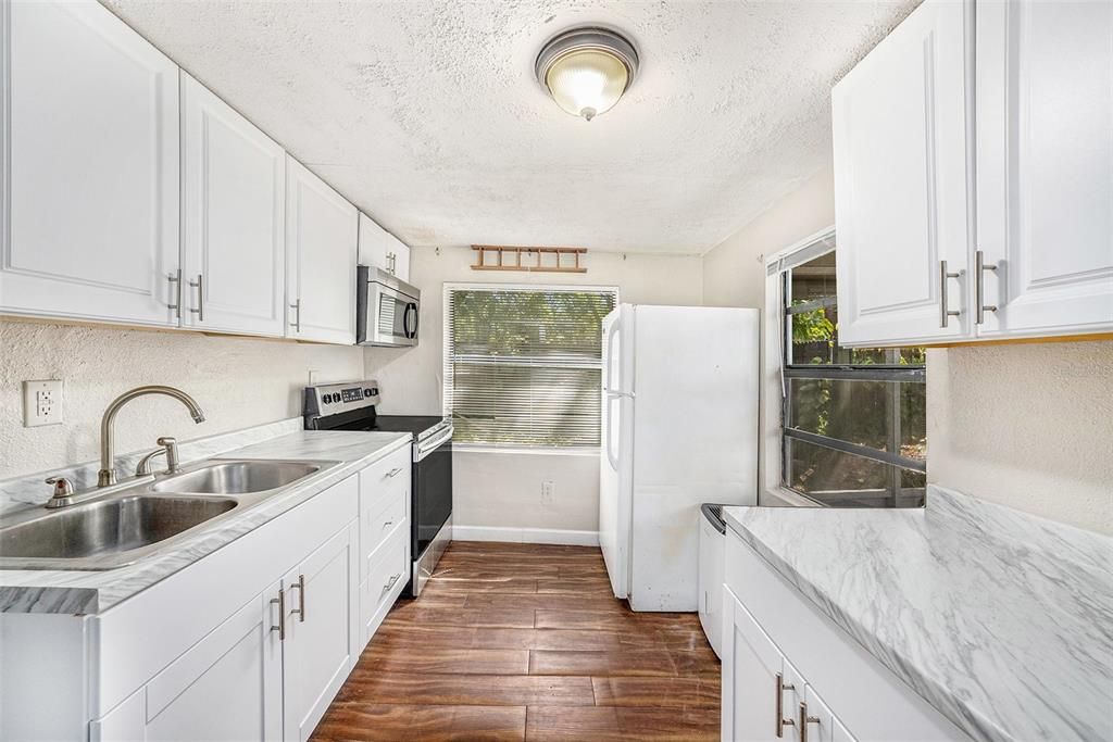 Interior, Kitchen, Wood Texture Flooring