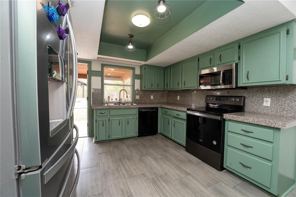 Interior, Kitchen, Stainless Steel Appliances, Wood Texture Flooring