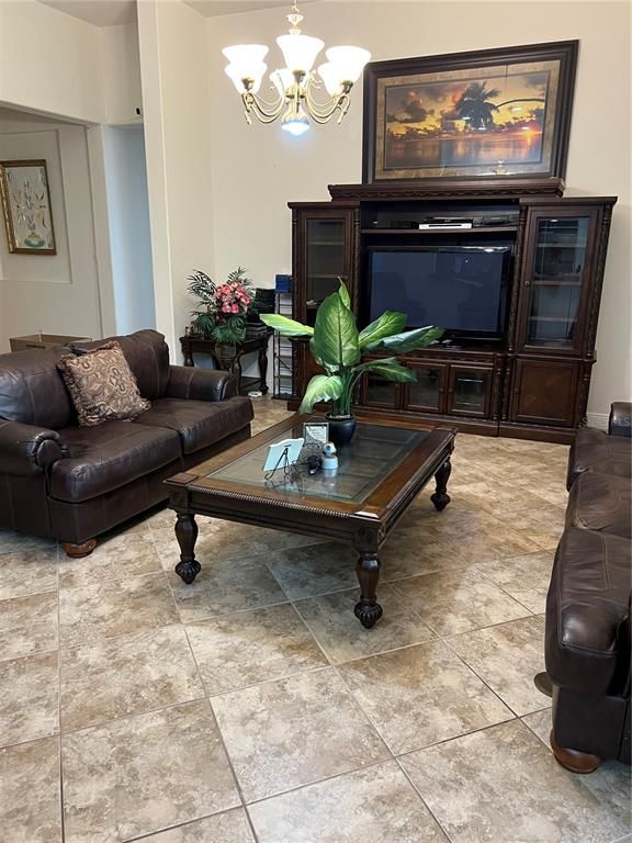 Chandelier, Fireplace, Interior, Living room