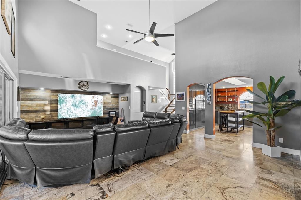 Home Theatre Room, Interior, Living room, Recessed Lighting