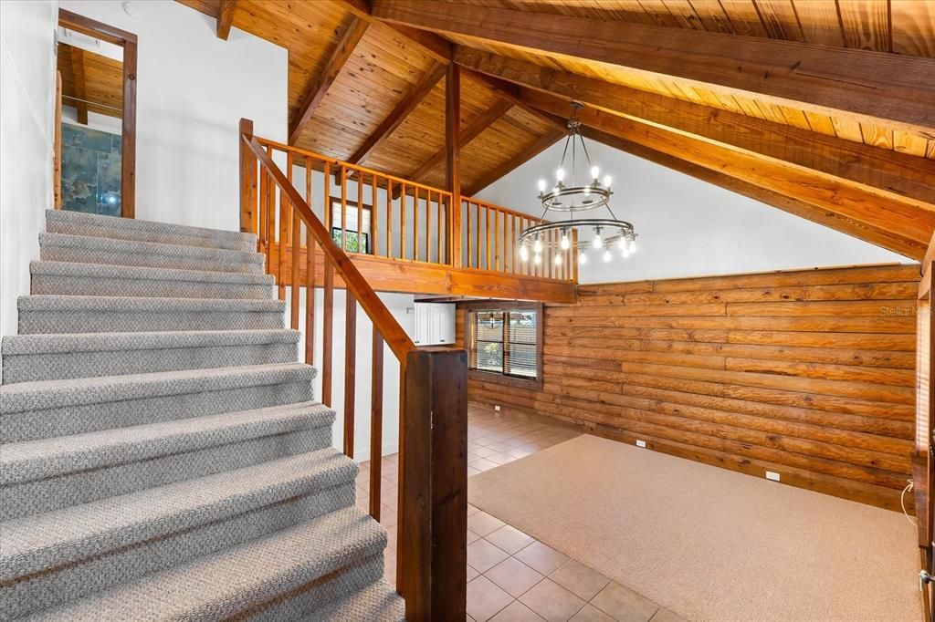 Chandelier, Interior, Pendant Lights, Wooden Beams, Wooden Ceilings, Wooden Walls