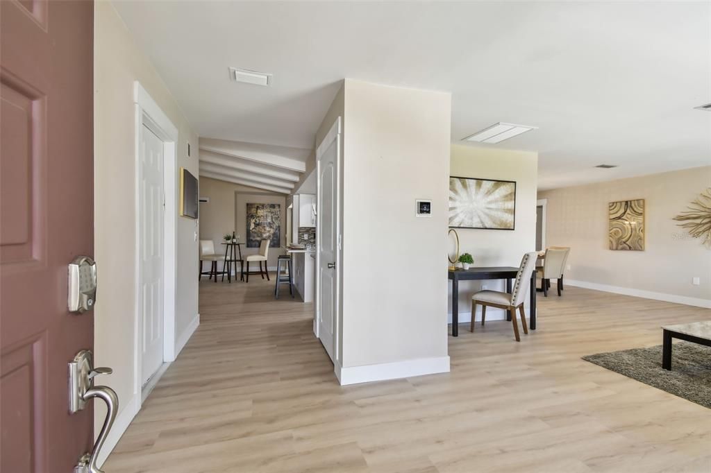 Dining room, Interior, Wood Texture Flooring